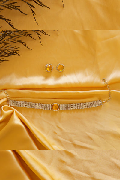 Zevar Dia Choker Necklace Set indian designer wear online shopping melange singapore
