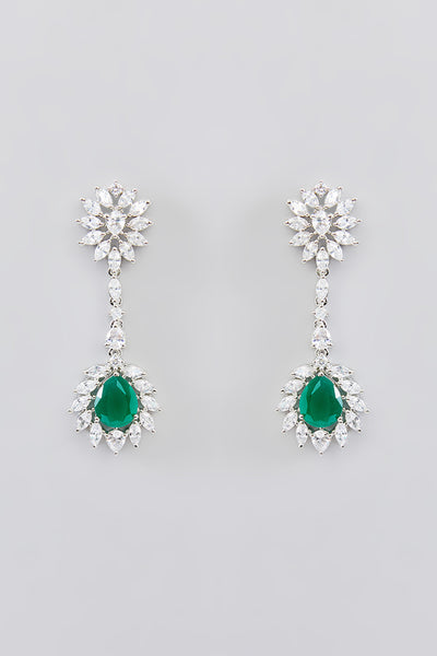 Zevar Diamond Green Necklace Set indian designer wear online shopping melange singapore
