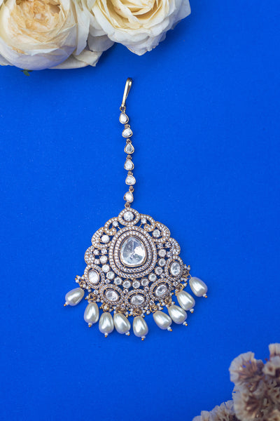 Zevar Diamond Maangtikka jewellery Indian designer wear online shopping melange singapore