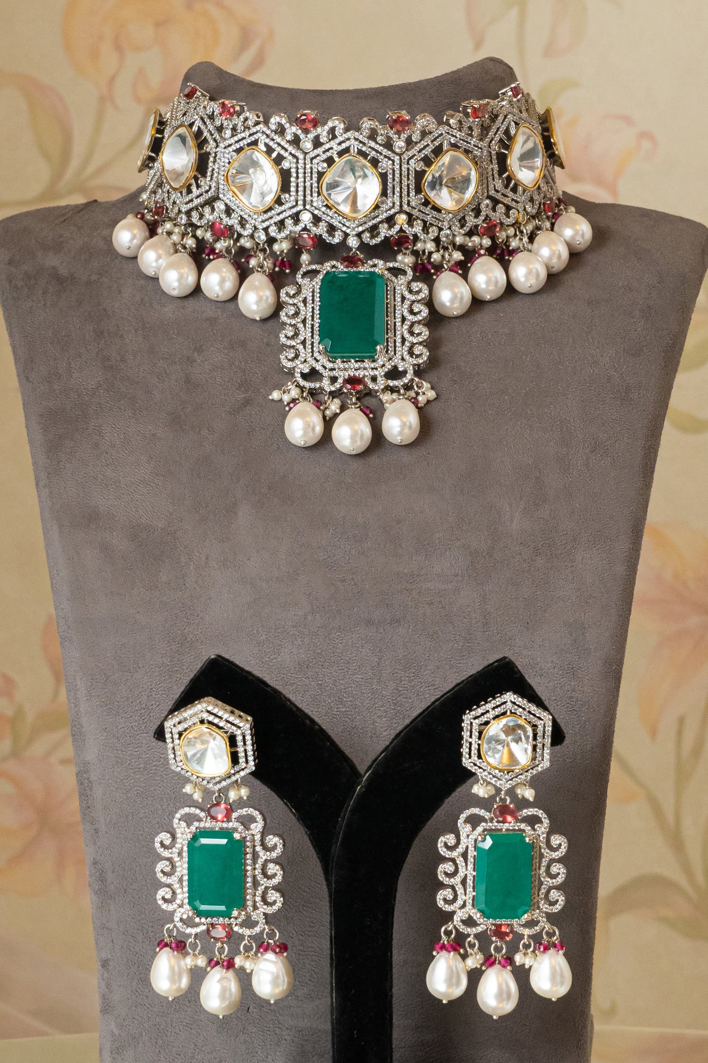 Zevar Diamond Necklace jewellery Indian designer wear online shopping melange singapore