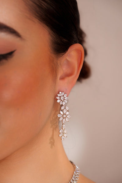 Zevar Diamond Pendant Necklace With Matching Earrings indian designer wear online shopping melange singapore