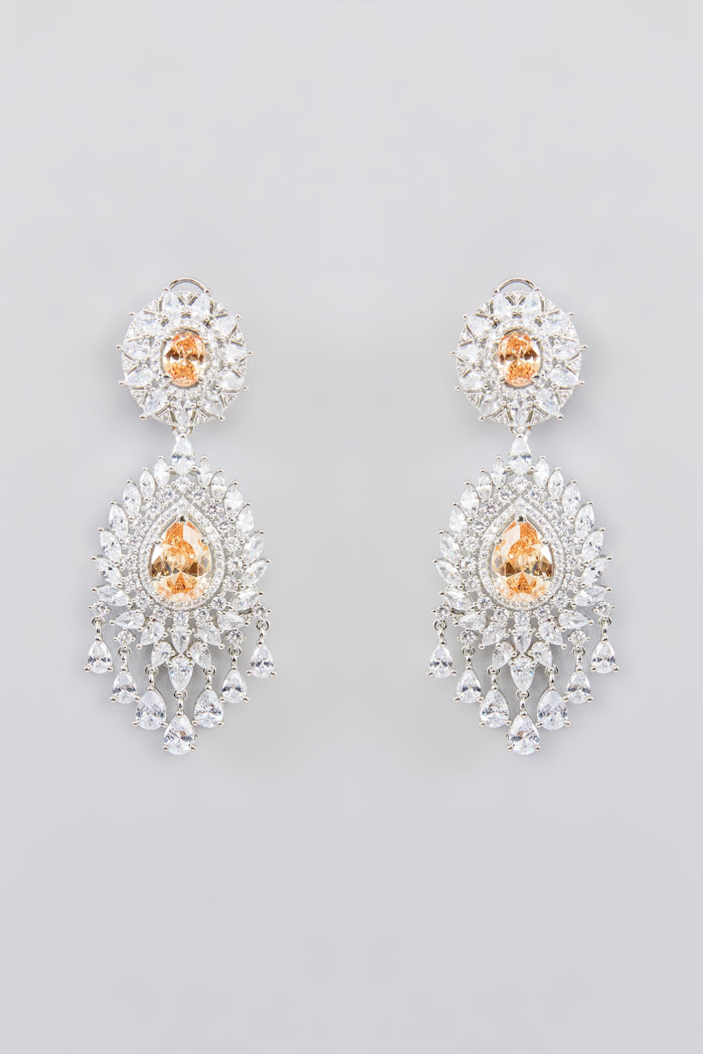 Zevar Diamond Pendant Style Necklace With Pearl Set indian designer wear online shopping melange singapore