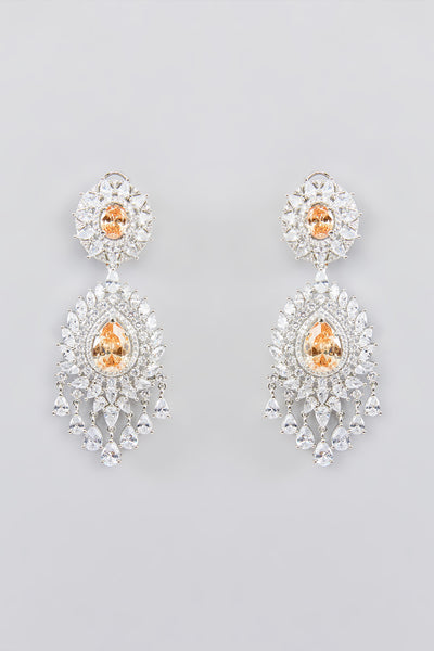 Zevar Diamond Pendant Style Necklace With Pearl Set indian designer wear online shopping melange singapore