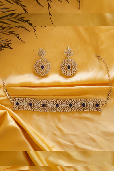 Zevar Diksha Choker Necklace Set indian designer wear online shopping melange singapore