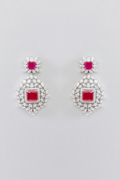 Zevar Double Layer Diamond Necklace Set indian designer wear online shopping melange singapore