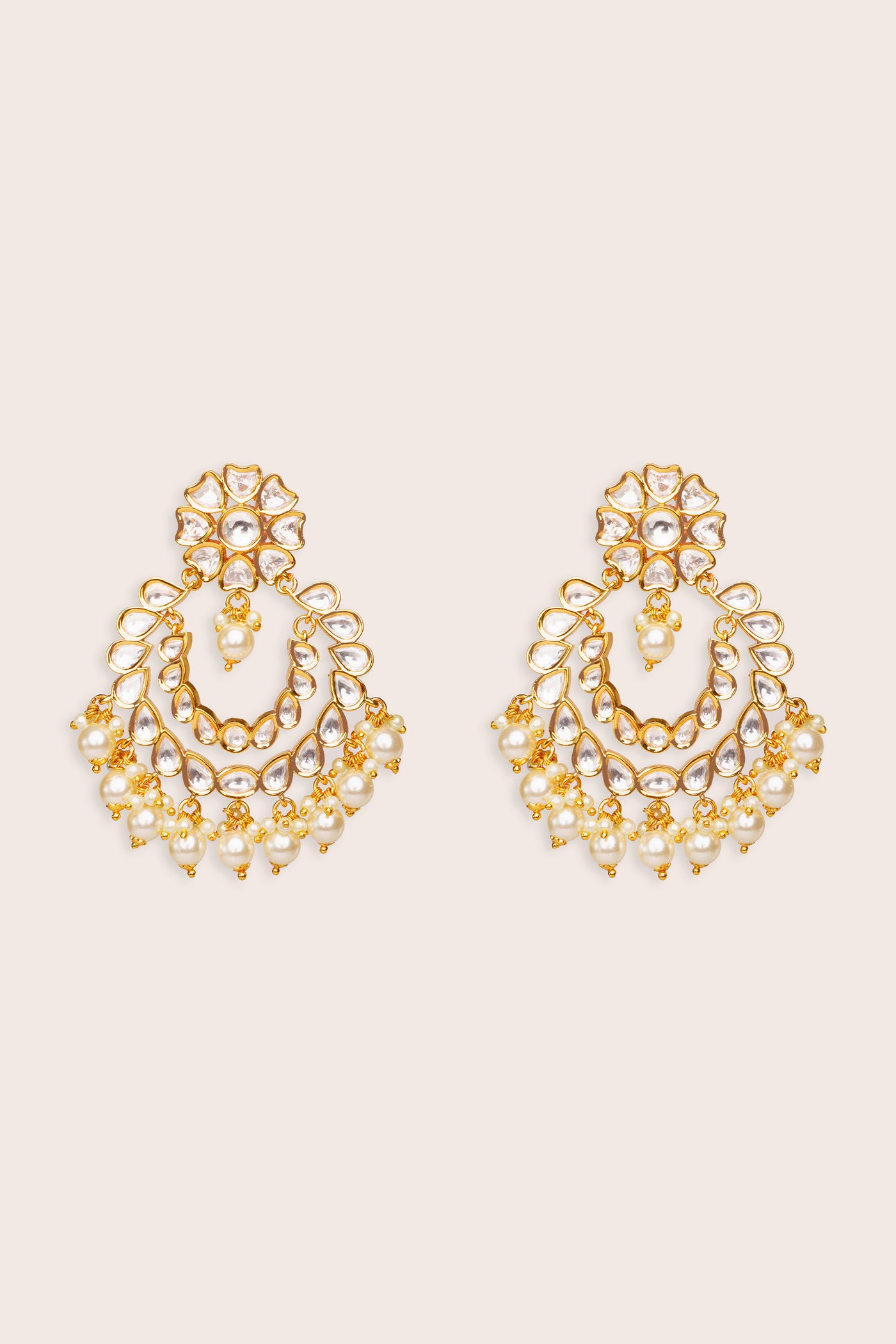 Zevar Dramatic And Elegant Pair Of Kundan Chaandbaalis indian designer wear online shopping melange singapore