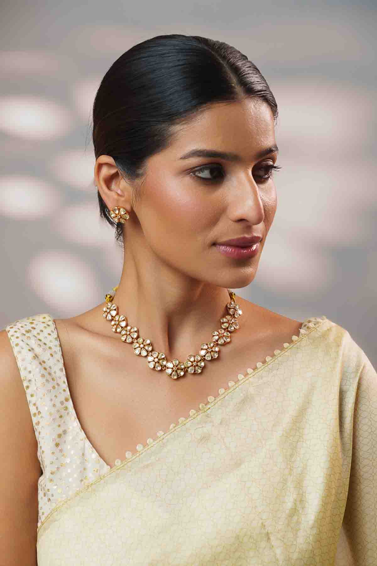 Zevar Dramatic And Stylish Moissanite Set With Matching Earrings indian designer wear online shopping melange singapore 