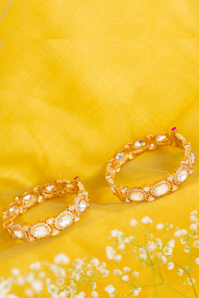 Zevar Dramatic Kada Gold jewellery Indian designer wear online shopping melange singapore