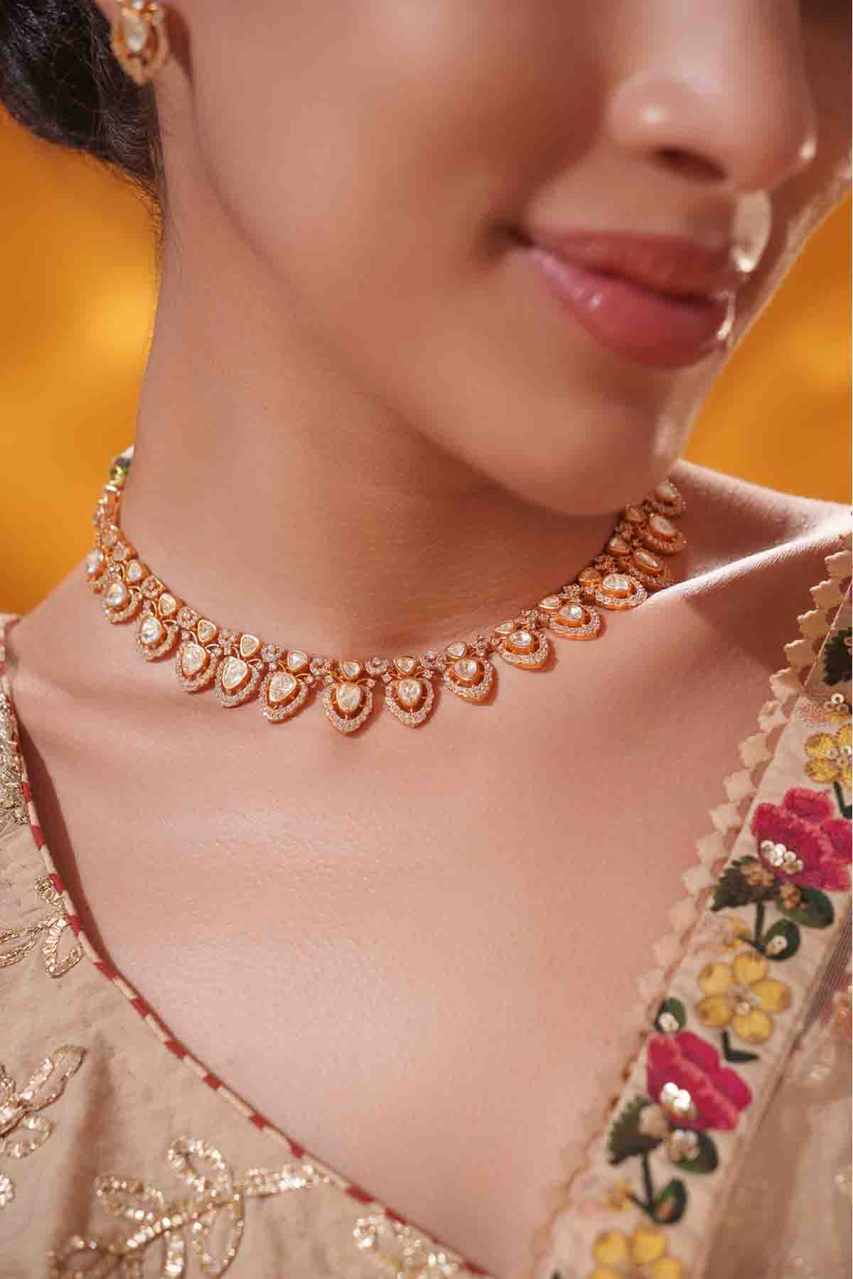 Zevar Dramatic Moissanite Set indian designer wear online shopping melange singapore 