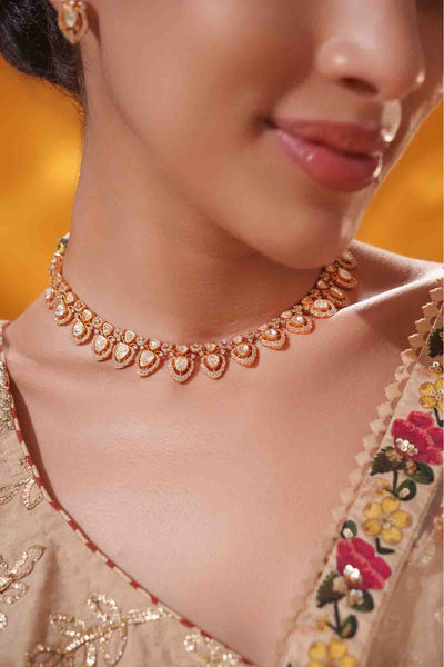 Zevar Dramatic Moissanite Set indian designer wear online shopping melange singapore 