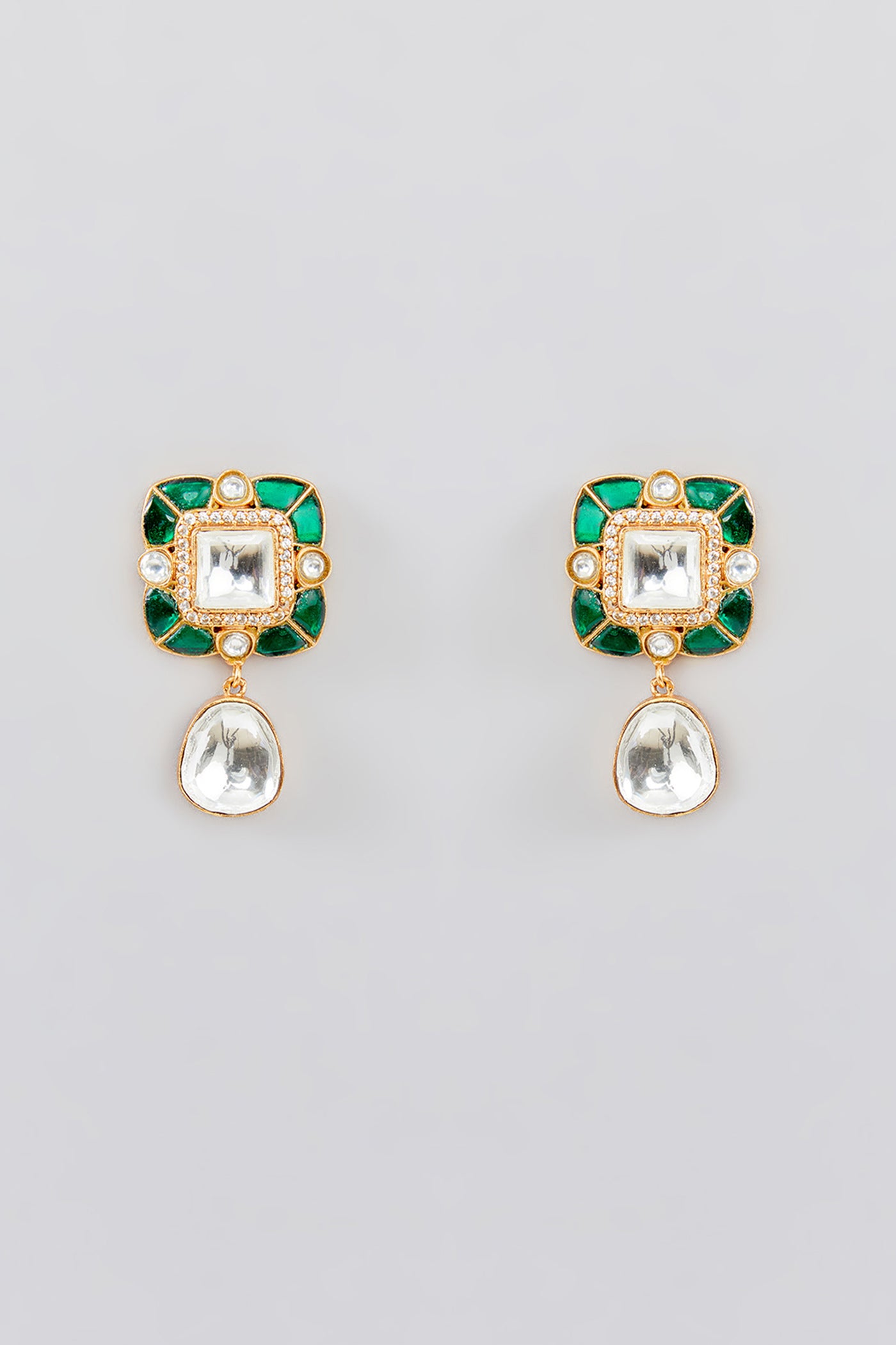 Zevar Dramatic Set With Pearl Strings And Kundan Stones indian designer wear online shopping melange singapore
