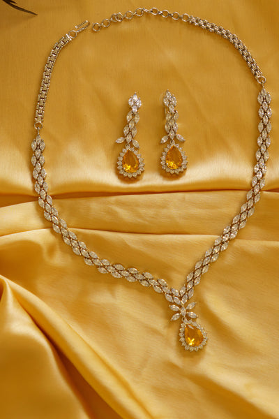 Zevar Drishti Topaz Necklace Set indian designer wear online shopping melange singapore