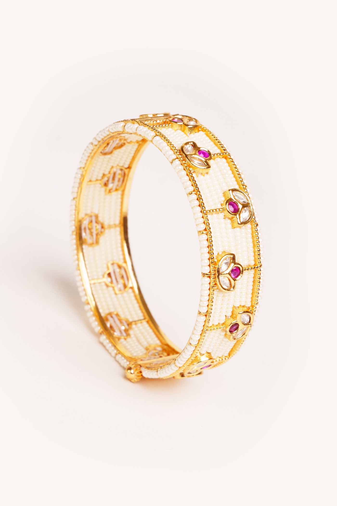 Zevar Elegant And Classic Pair Of Kundan Kadas indian designer wear online shopping melange singapore