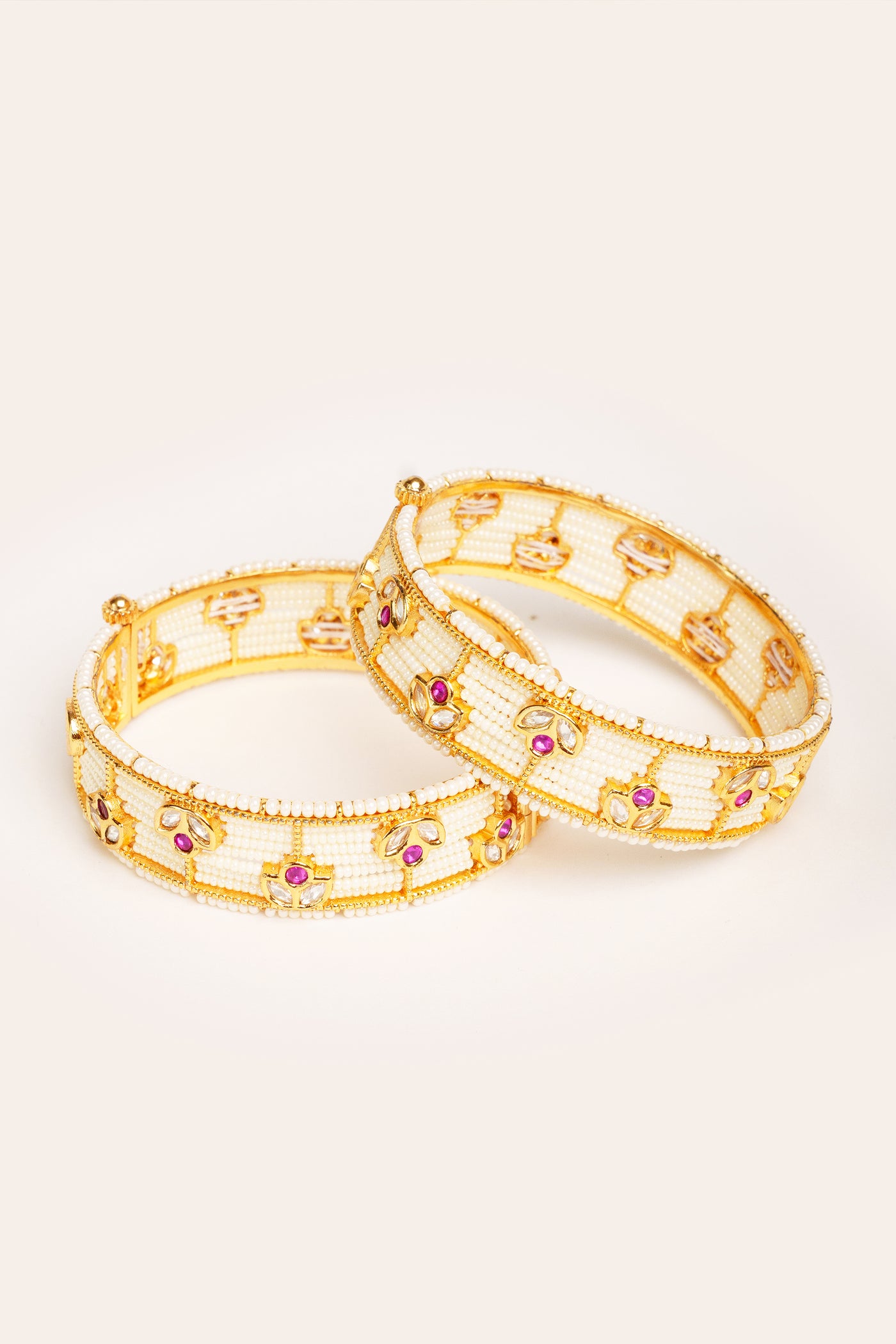 Zevar Elegant And Classic Pair Of Kundan Kadas indian designer wear online shopping melange singapore