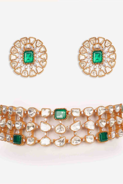Zevar Elegant Choker With Matching Earrings indian designer wear online shopping melange singapore