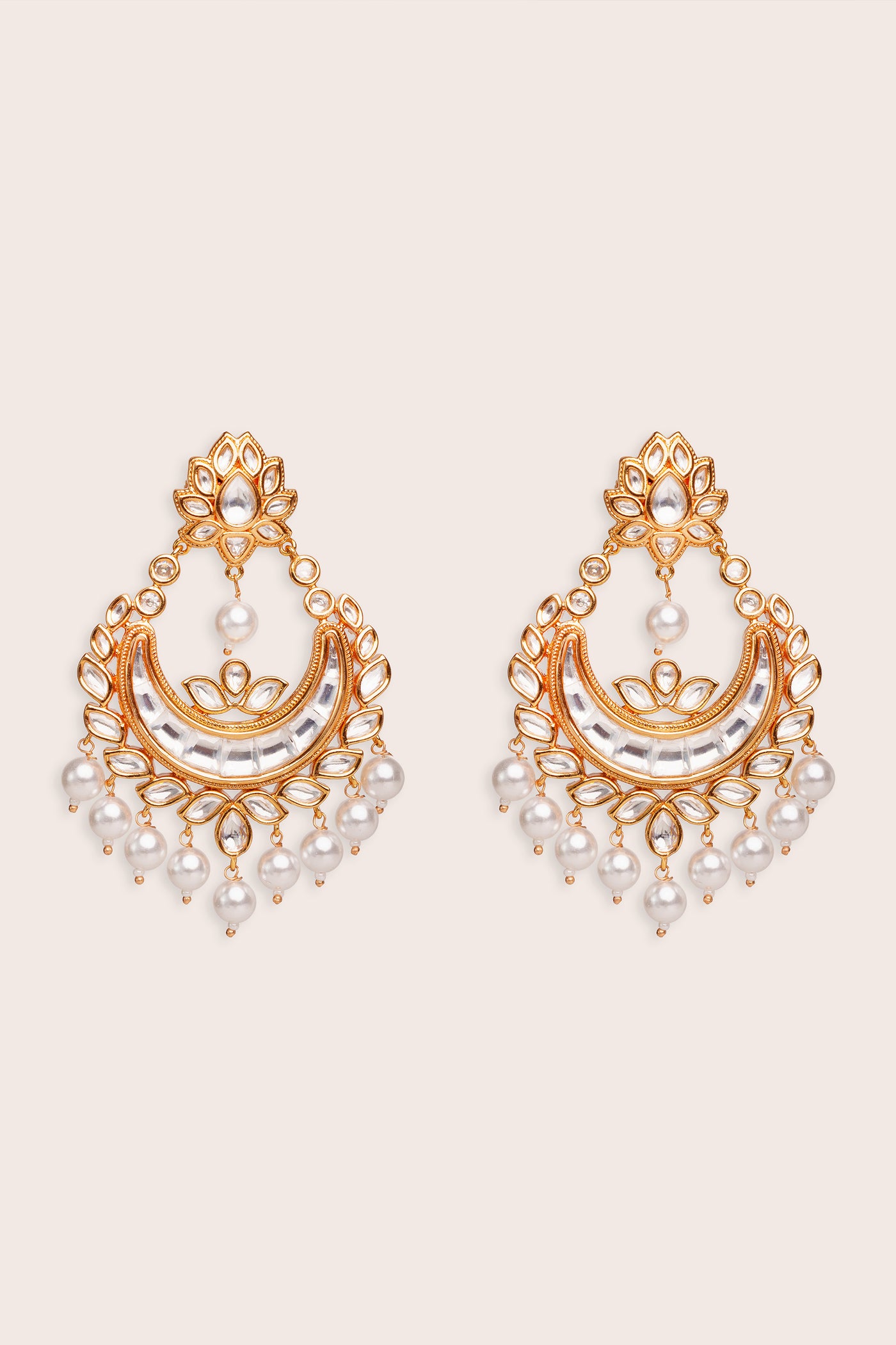 Zevar Elegant Pair Of Kundan Chaandbaalis indian designer wear online shopping melange singapore