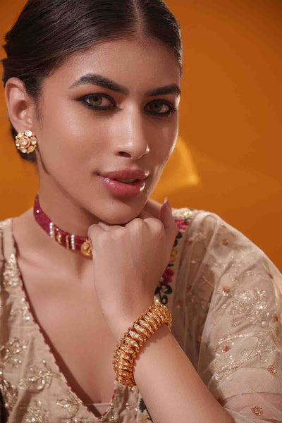 Zevar Elegant And Classic Kundan Bracelet indian designer wear online shopping melange singapore