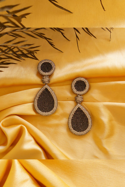 Zevar Elma Onyx Dangler Earrings indian designer wear online shopping melange singapore