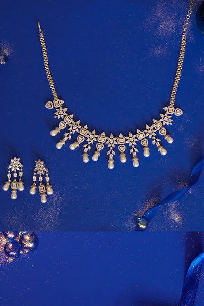 Zevar Erin Diamond Necklace Set indian designer wear online shopping melange singapore