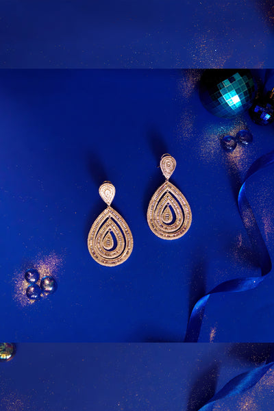 Zevar Esha Hoop Diamond Earrings indian designer wear online shopping melange singapore