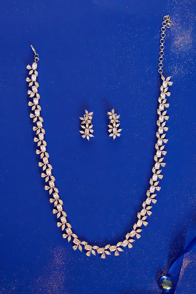 Zevar Eshanika Diamond Necklace Set indian designer wear online shopping melange singapore