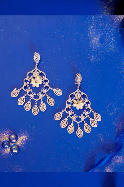Zevar Eshanka Diamond Earrings indian designer wear online shopping melange singapore