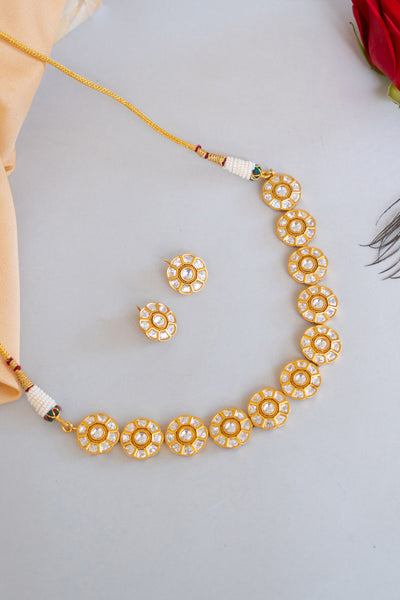 Zevar Gold Plated Choker Necklace Indian designer wear online shopping melange singapore