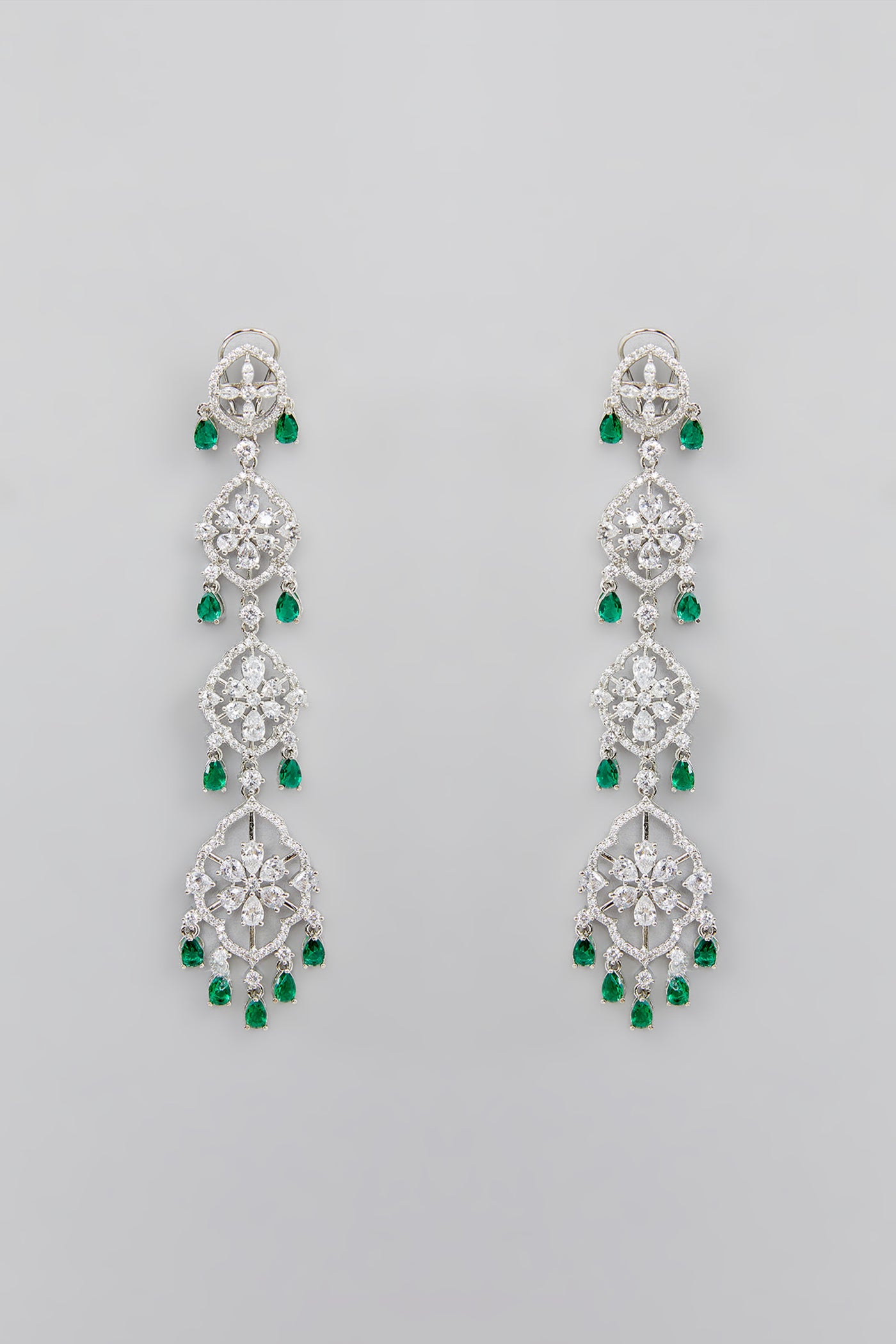 Zevar Green Diamond String Danglers indian designer wear online shopping melange singapore