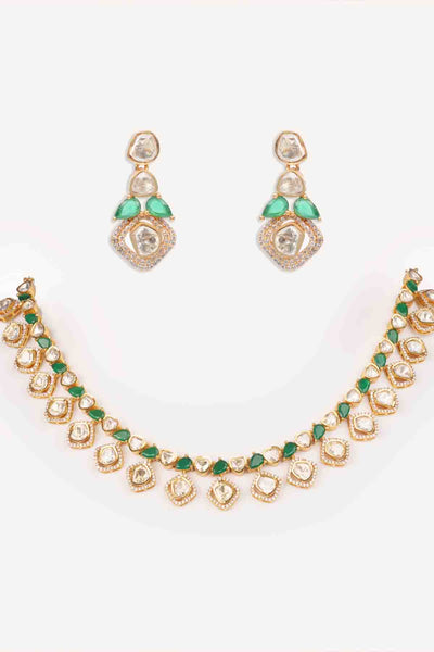 Zevar Green Necklace Set indian designer wear online shopping melange singapore 