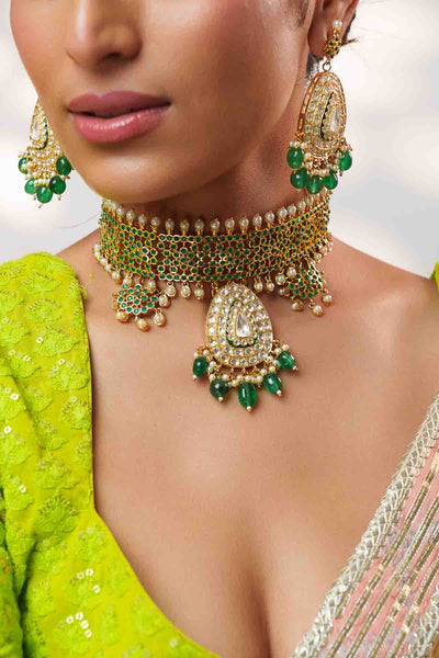 Zevar Jadau Choker Set indian designer wear online shopping melange singapore 