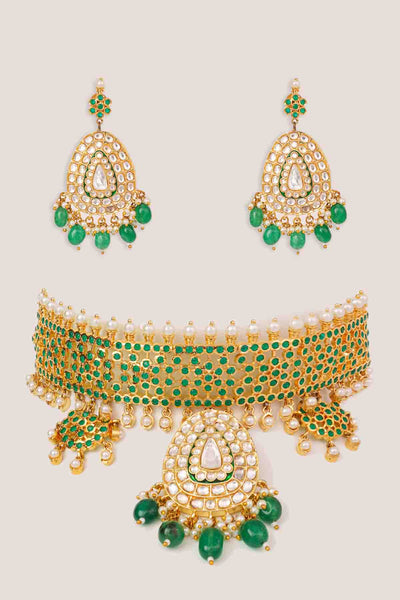 Zevar Jadau Choker Set indian designer wear online shopping melange singapore 