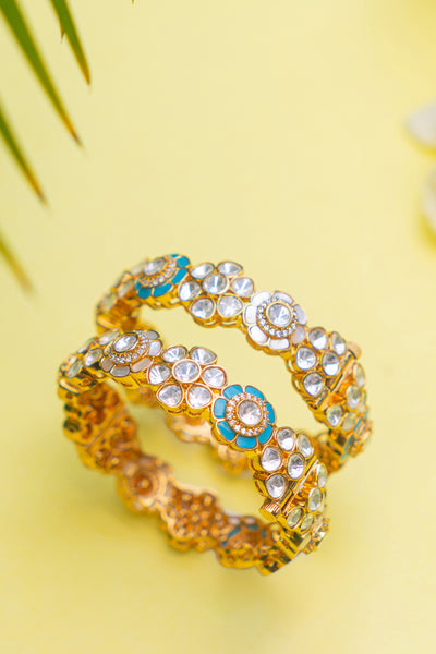 Zevar Kundan Bangles jewellery Indian designer wear online shopping melange singapore