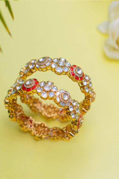 Zevar Kundan Bangles jewellery Indian designer wear online shopping melange singapore