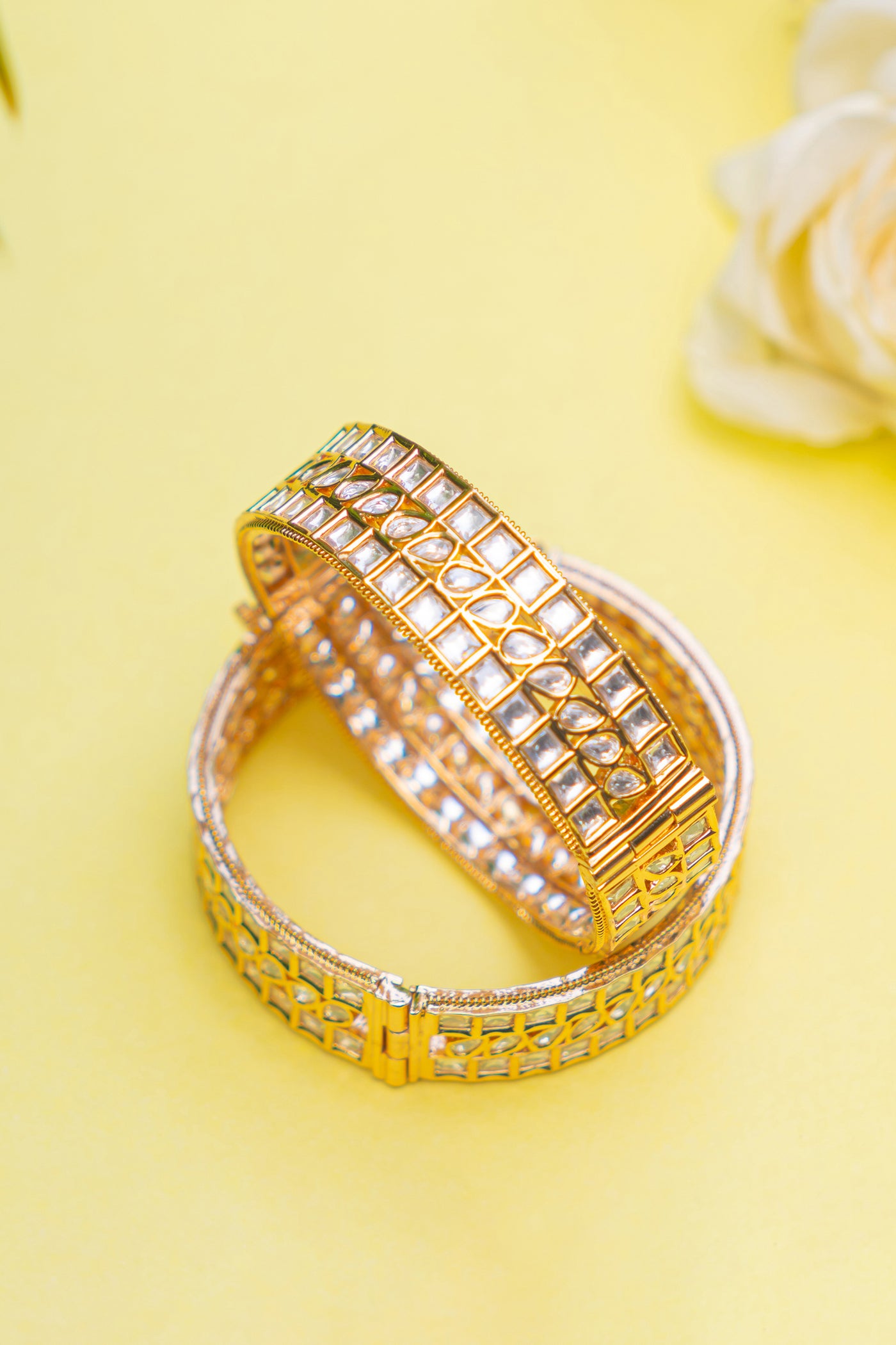 Zevar Kundan Bangles jewellery Indian designer wear online shopping melange singapore