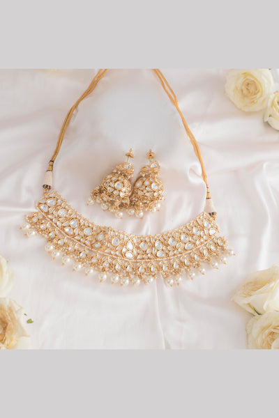 Zevar Kundan Choker Set jewellery Indian designer wear online shopping melange singapore