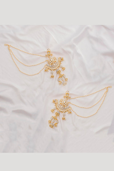 Zevar Kundan Earrings Gold jewellery Indian designer wear online shopping melange singapore