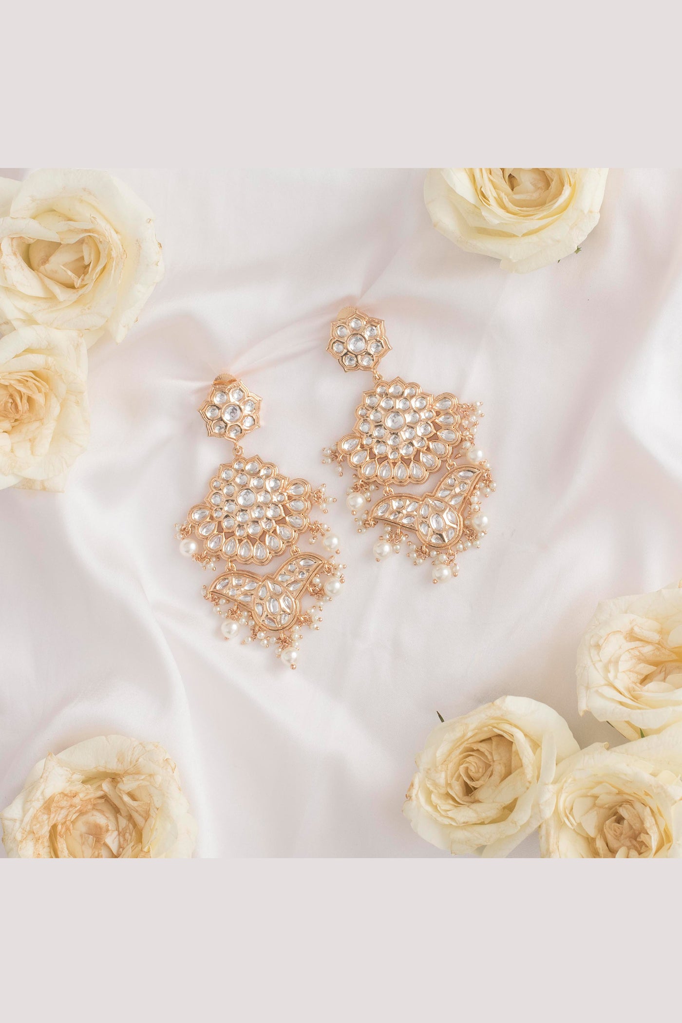 Zevar Kundan Earrings jewellery Indian designer wear online shopping melange singapore