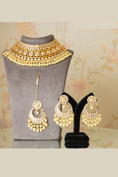 Zevar Kundan Necklace Set jewellery Indian designer wear online shopping melange singapore