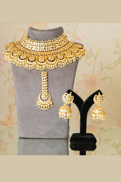 Zevar Kundan Necklace Set jewellery Indian designer wear online shopping melange singapore