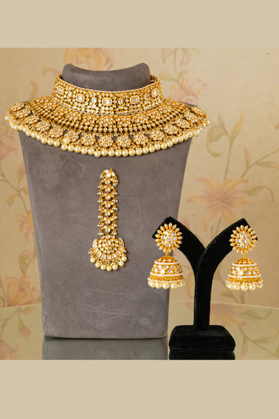 Zevar Kundan Necklace Set jewellery Indian designer wear online shopping melange singapore