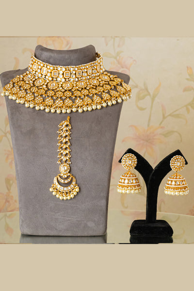 Zevar Kundan Necklace Set jewellery Indian designer wear online shopping melange singapore