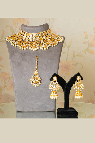 Zevar Kundan Necklace Set jewellery Indian designer wear online shopping melange singapore