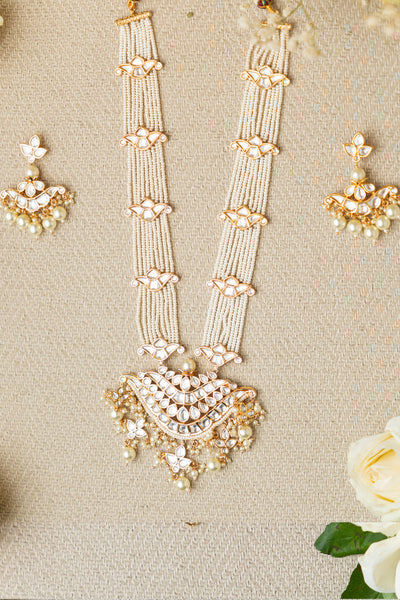 Zevar Kundan Necklace Set Gold jewellery Indian designer wear online shopping melange singapore