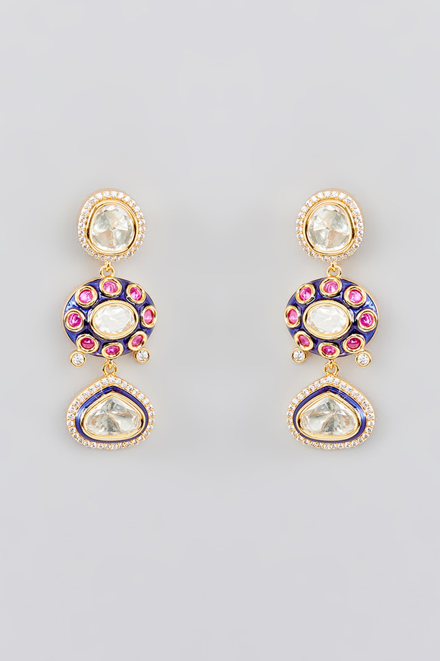Zevar Kundan Necklace Set In Mixed Gold indian designer wear online shopping melange singapore