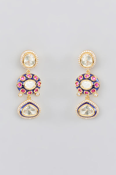 Zevar Kundan Necklace Set In Mixed Gold indian designer wear online shopping melange singapore