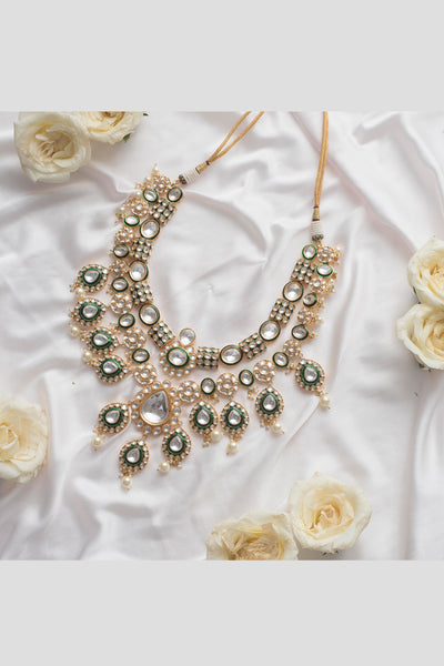Zevar Kundan Necklace jewellery Indian designer wear online shopping melange singapore