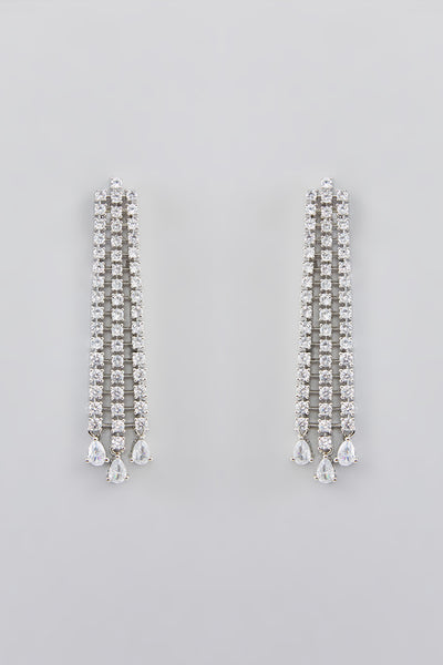 Zevar Long Diamond String Danglers indian designer wear online shopping melange singapore