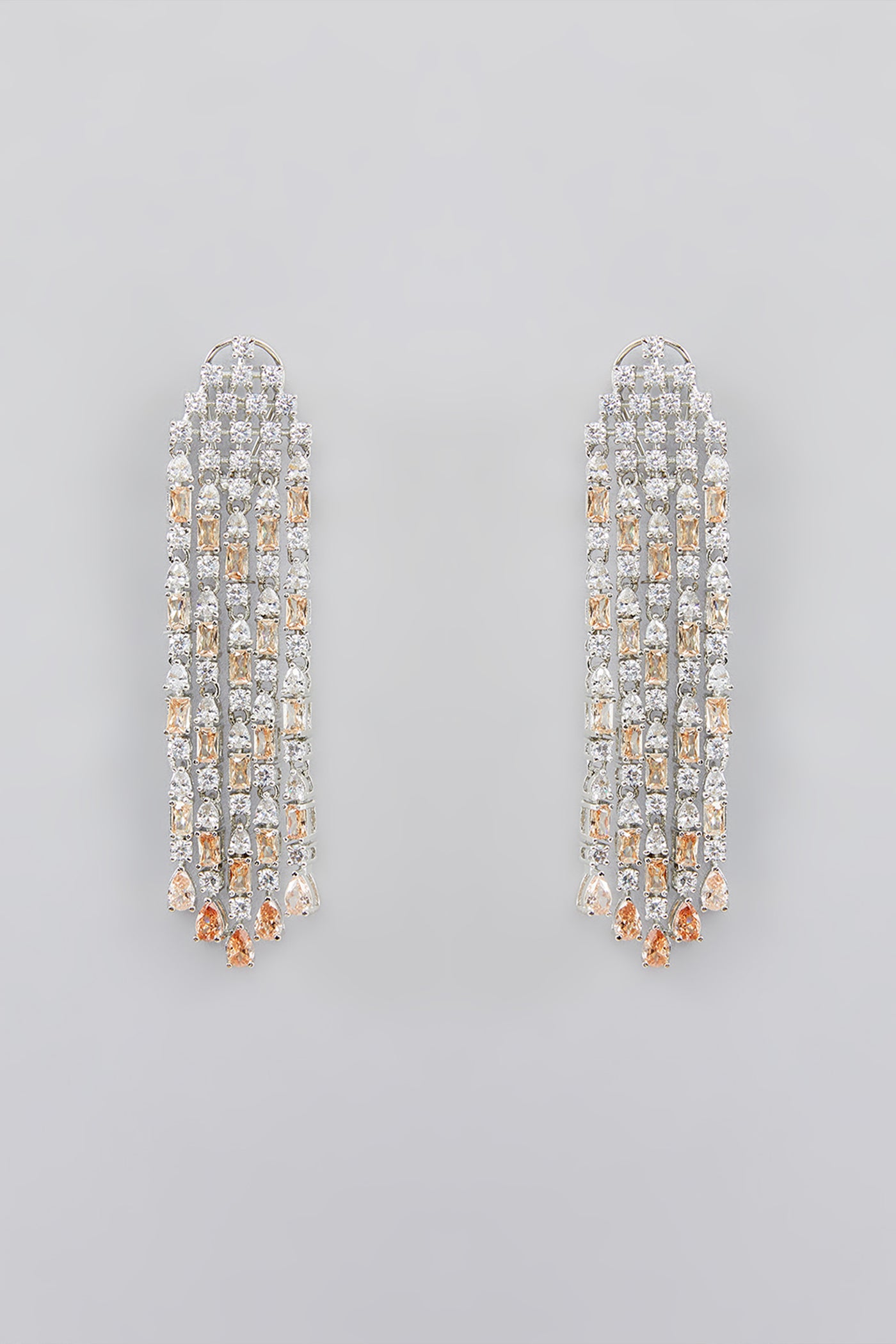 Zevar Long Diamond Three String Danglers indian designer wear online shopping melange singapore