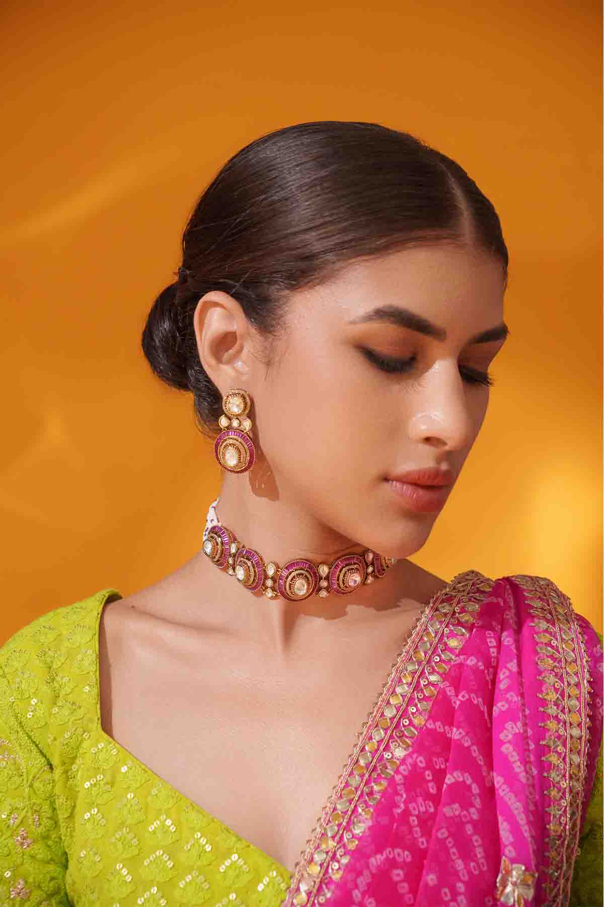 Zevar Moissanite Choker Set indian designer wear online shopping melange singapore 