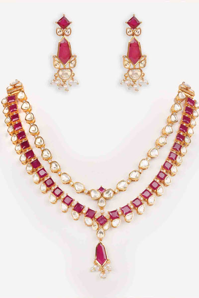 Zevar Moissanite Long Necklace Set indian designer wear online shopping melange singapore 